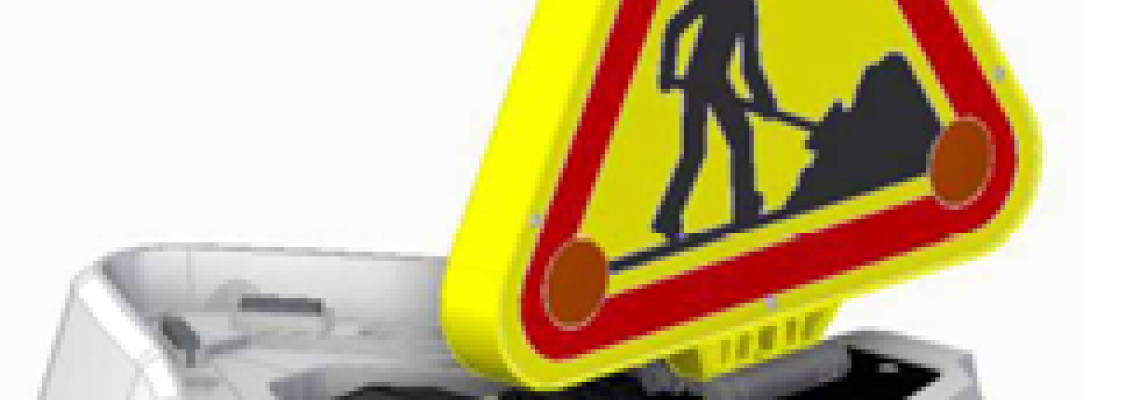 Triunghiuri rutiere luminoase pentru „DRUM IN LUCRU” (AK5) – pentru vehicule de utilitati si interventii in trafic